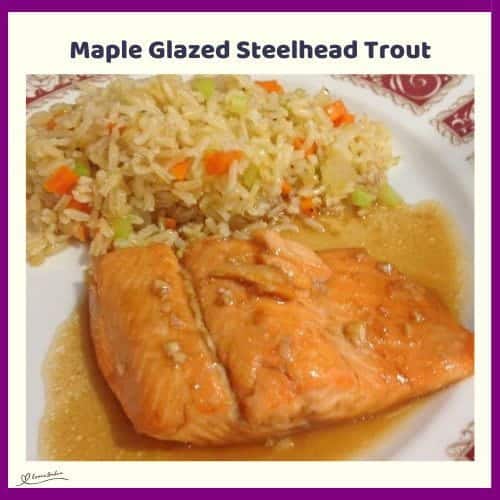 An image of Maple Glazed Steelhead Trout served with rice
