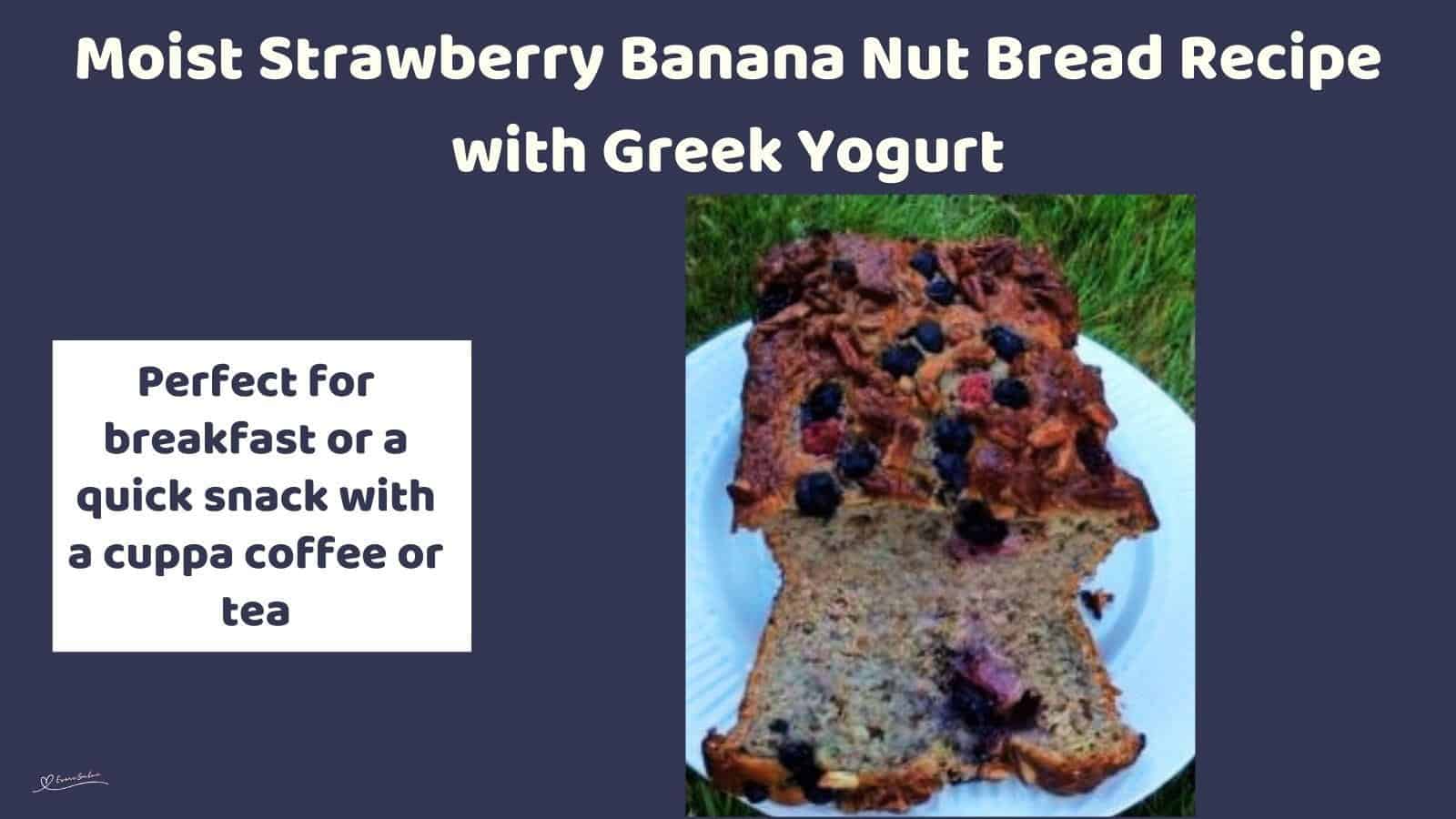 An image of a Moist Strawberry Banana Nut Bread