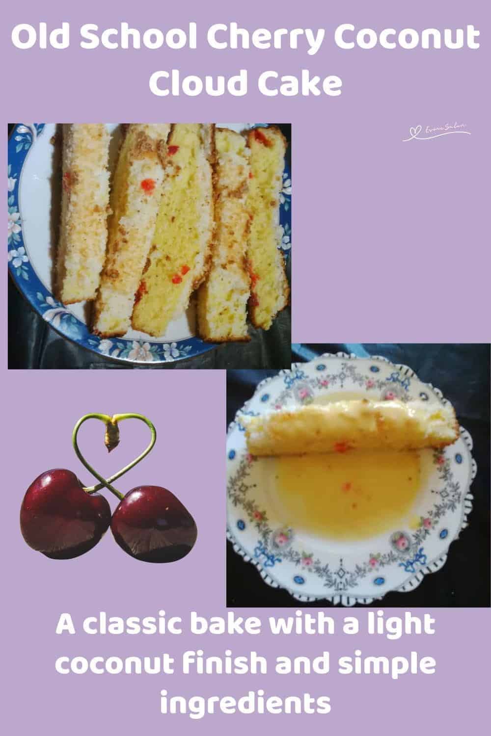 An image of a Cherry Coconut Cloud Cake