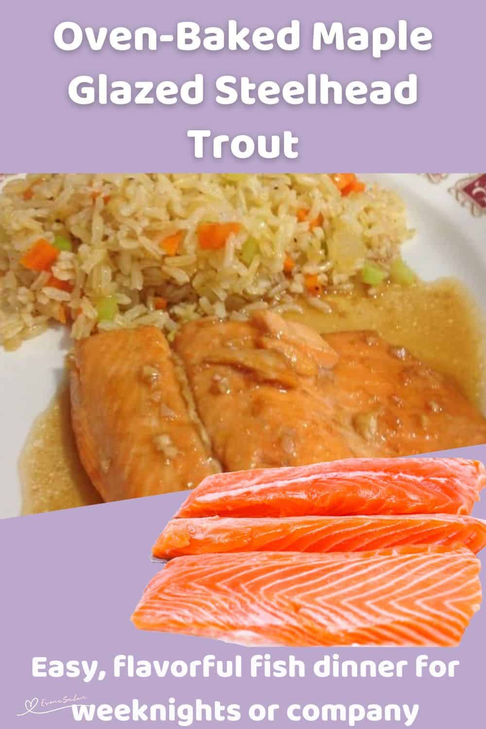 An image of Maple Glazed Steelhead Trout served with rice