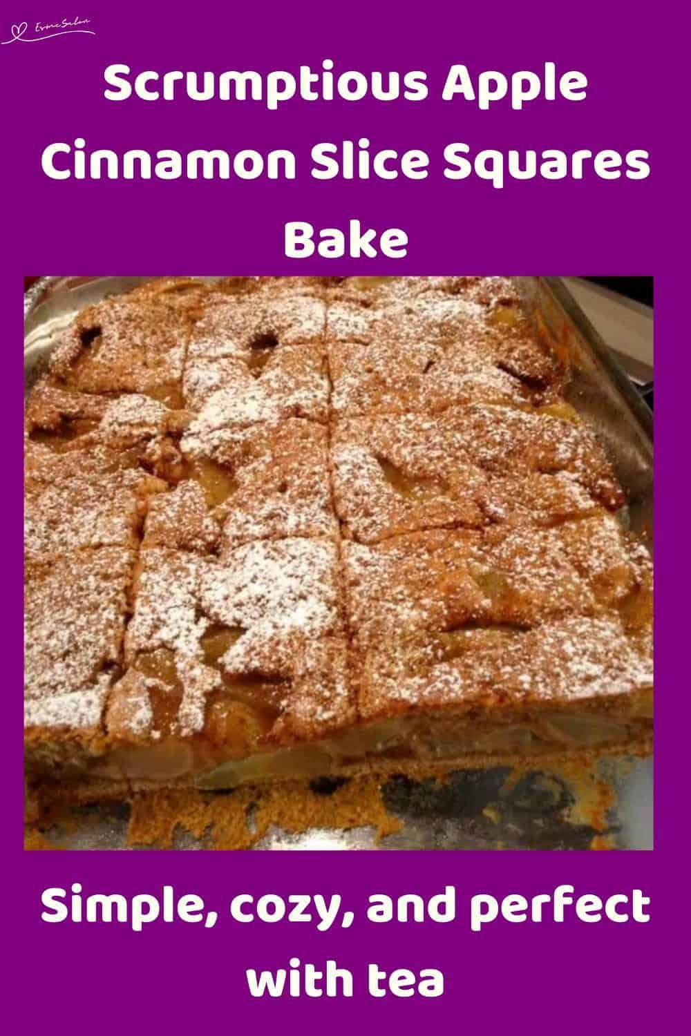 An image of Apple Cinnamon Slice Squares with sugar topping