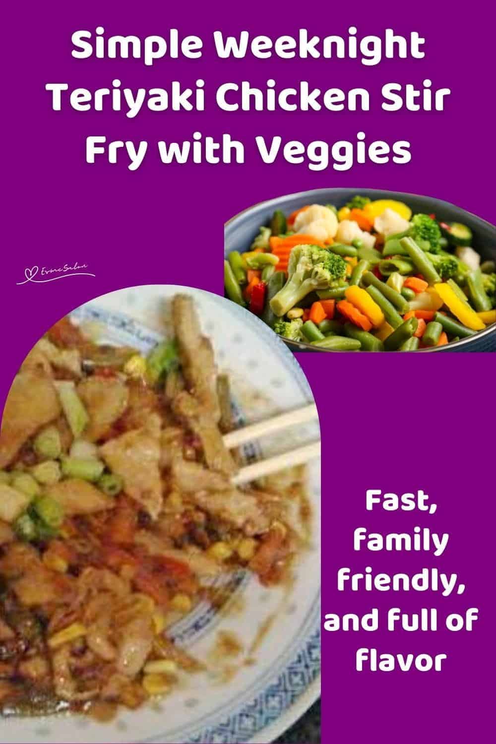 An image of Weeknight Teriyaki Chicken Stir Fry with chop sticks