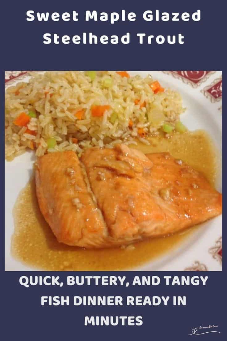 An image of Maple Glazed Steelhead Trout served with rice