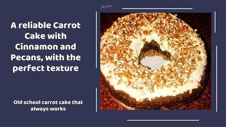 An image of a Carrot Cake with Cinnamon and Pecans baked in a Bundt pan