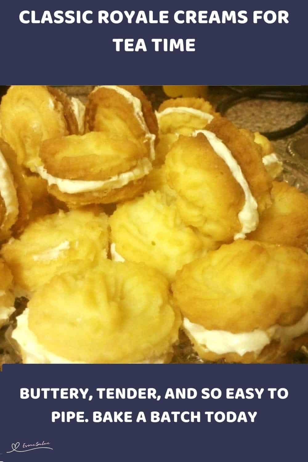 An image of a batch of Royale Creams with almond filling