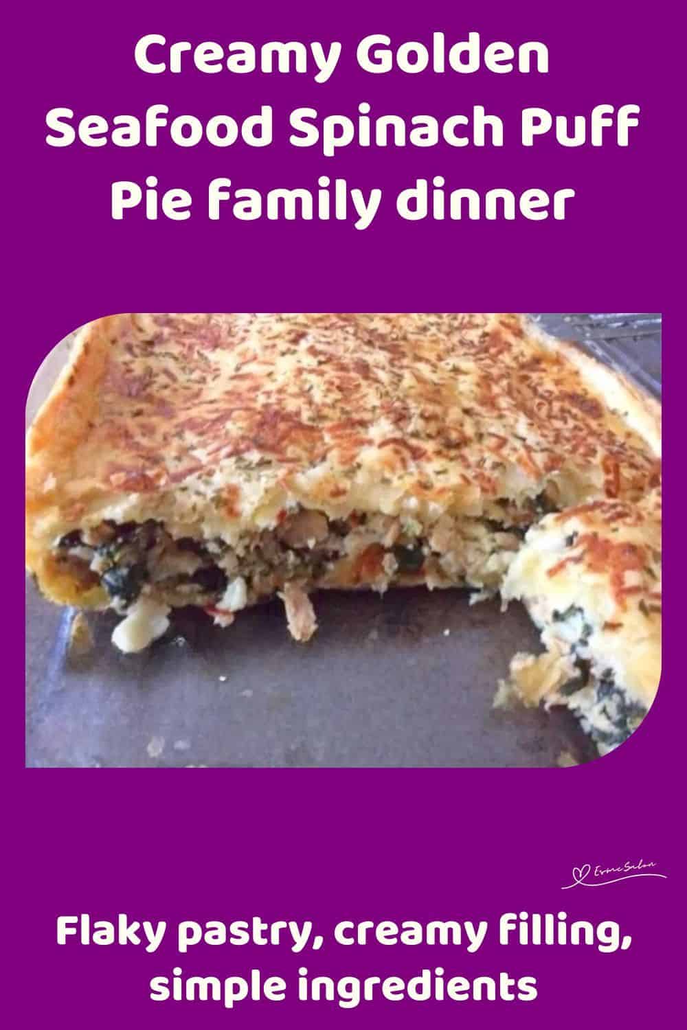 An image of a Seafood Spinach Puff Pie