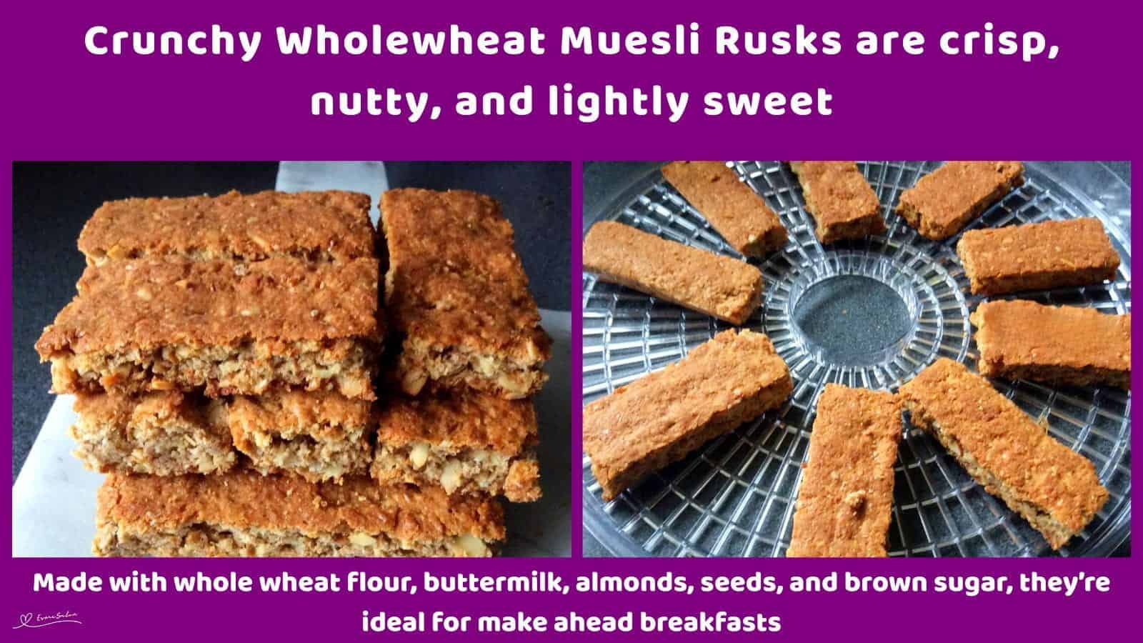 An image of a stack of Crunchy Wholewheat Muesli Rusks