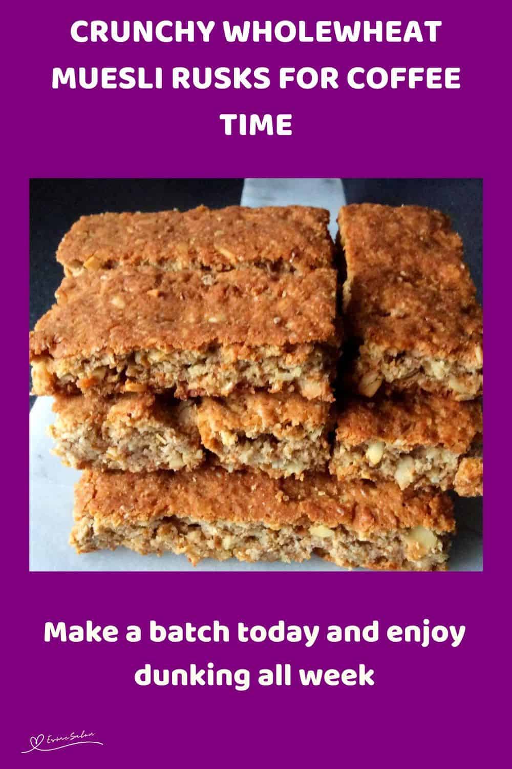 An image of a stack of Crunchy Wholewheat Muesli Rusks