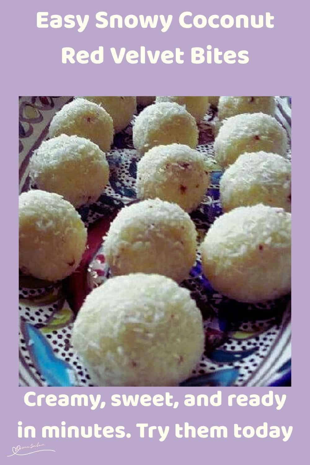 An image of Snowy Coconut Red Velvet Bites in small round balls