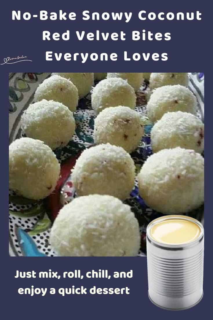 An image of Snowy Coconut Red Velvet Bites in small round balls