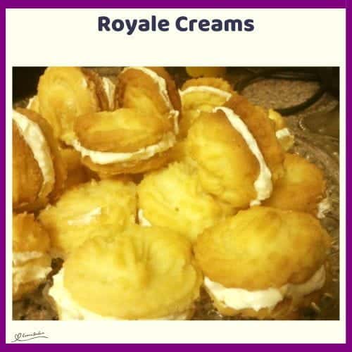 An image of a batch of Royale Creams with almond filling