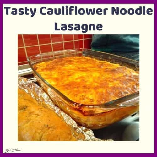 An image of a Tasty Cauliflower Noodle Lasagne with Mozzarella cheese topping