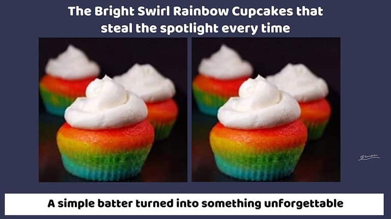 Bright Swirl Rainbow Cupcakes