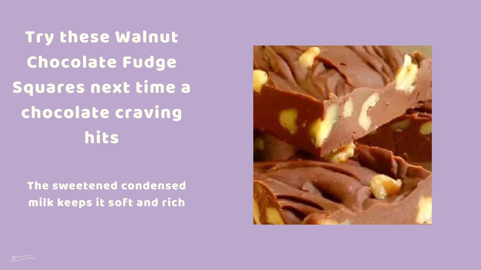 An image of a stack of Walnut Chocolate Fudge Squares