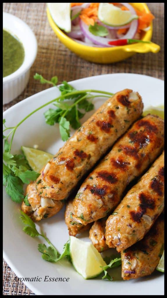 Image of the Chicken Seekh Kebab on a plate