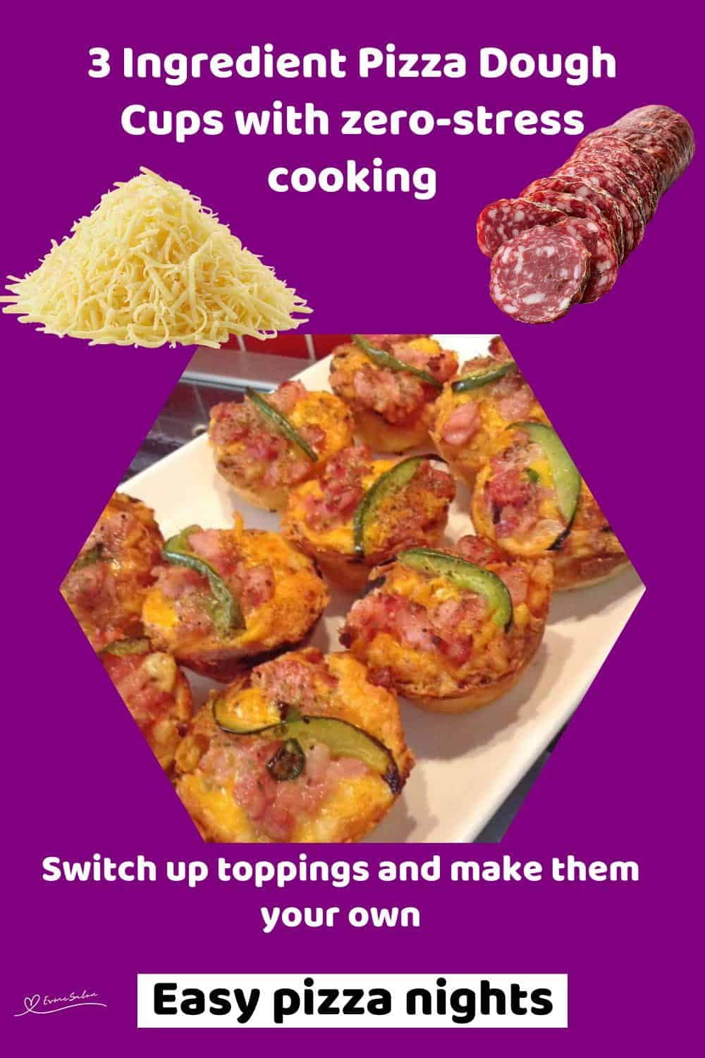 An image of 3 Ingredient Pizza Dough Cups