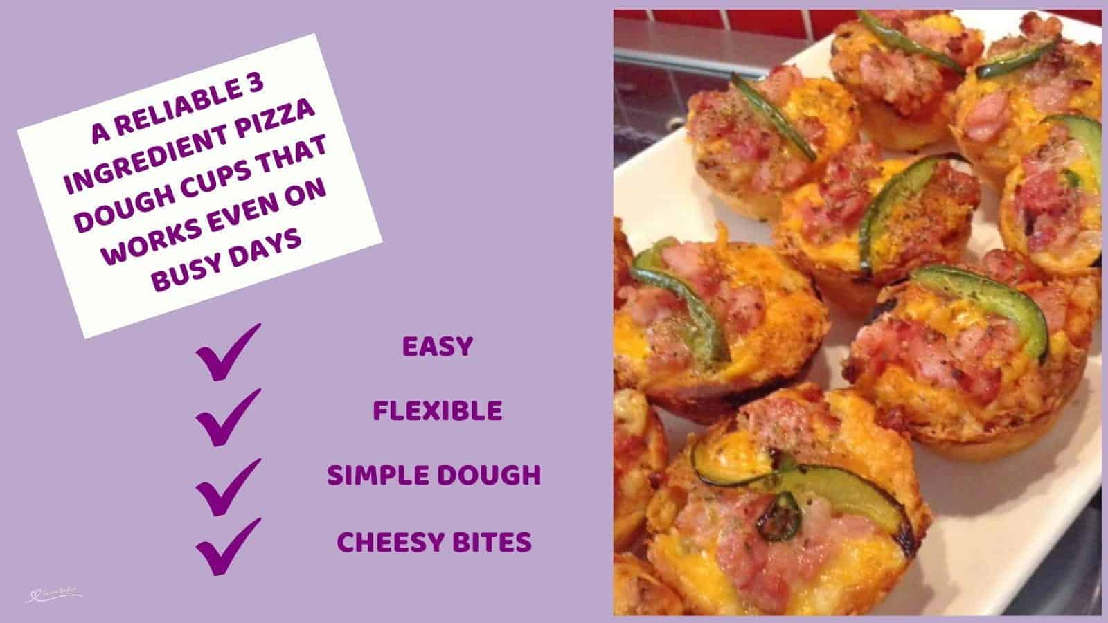 An image of 3 Ingredient Pizza Dough Cups