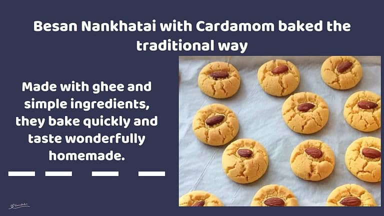 An image of Besan Nankhatai with Cardamom with a whole almond in the center