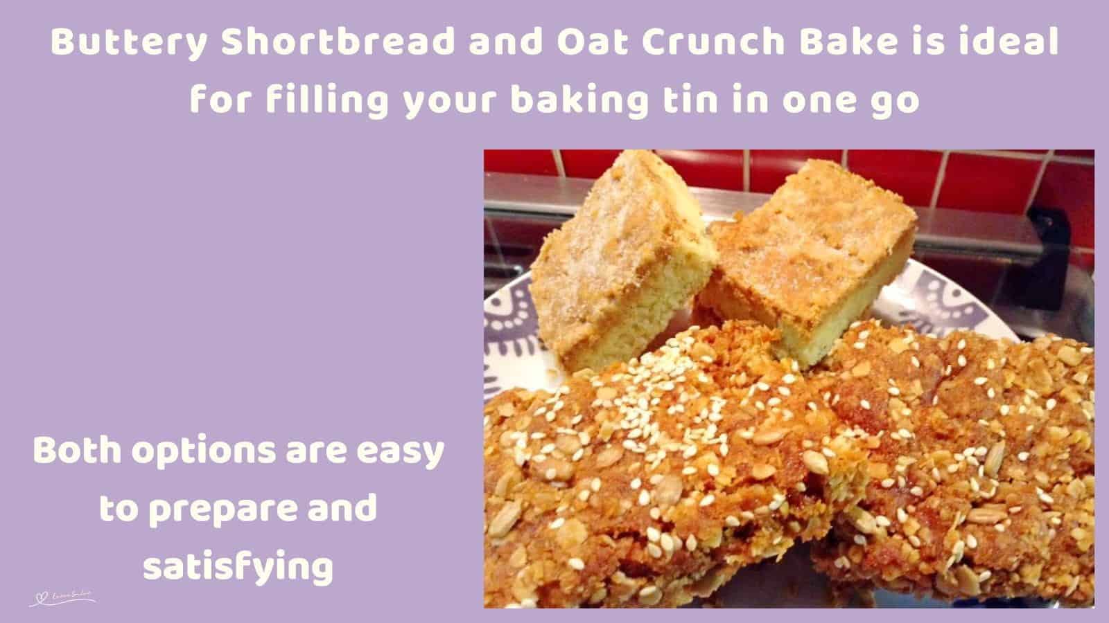 An image of a plate filled with Buttery Shortbread and Oat Crunch Biscuits