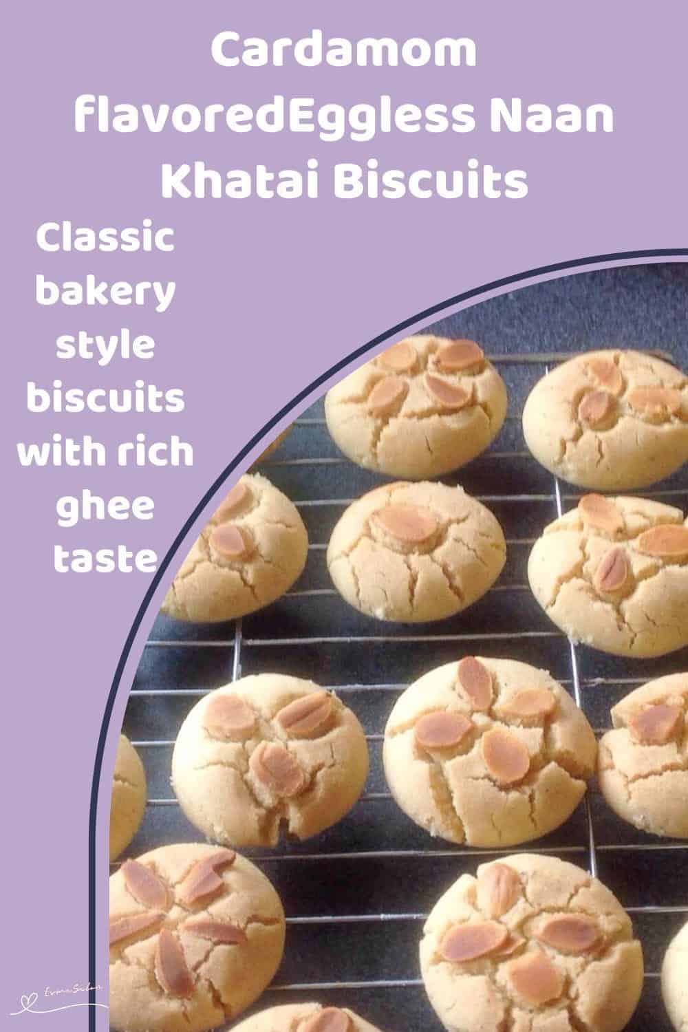 An image of Eggless Naan Khatai Biscuits with Whole Almonds as decoration