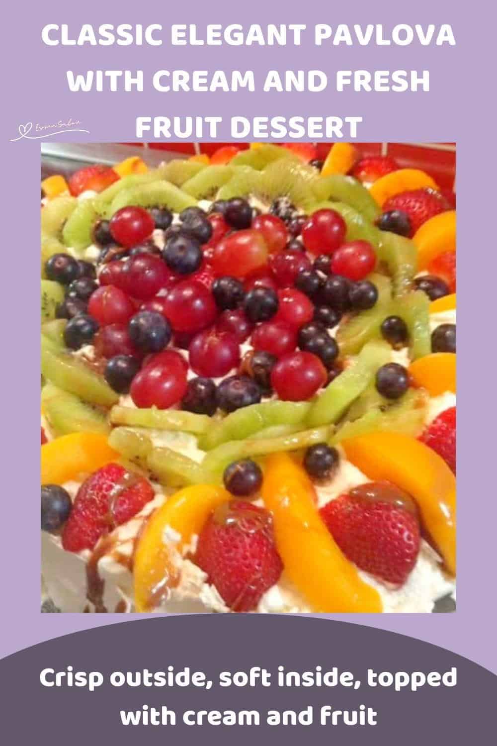 An image of a Pavlova with Cream and Fresh Fruit