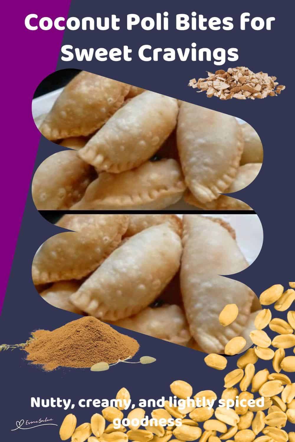 An image of Crispy baked Coconut Poli Bites