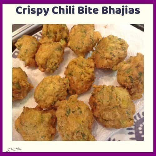 An image of a plate of Crispy Chili Bite Bhajias