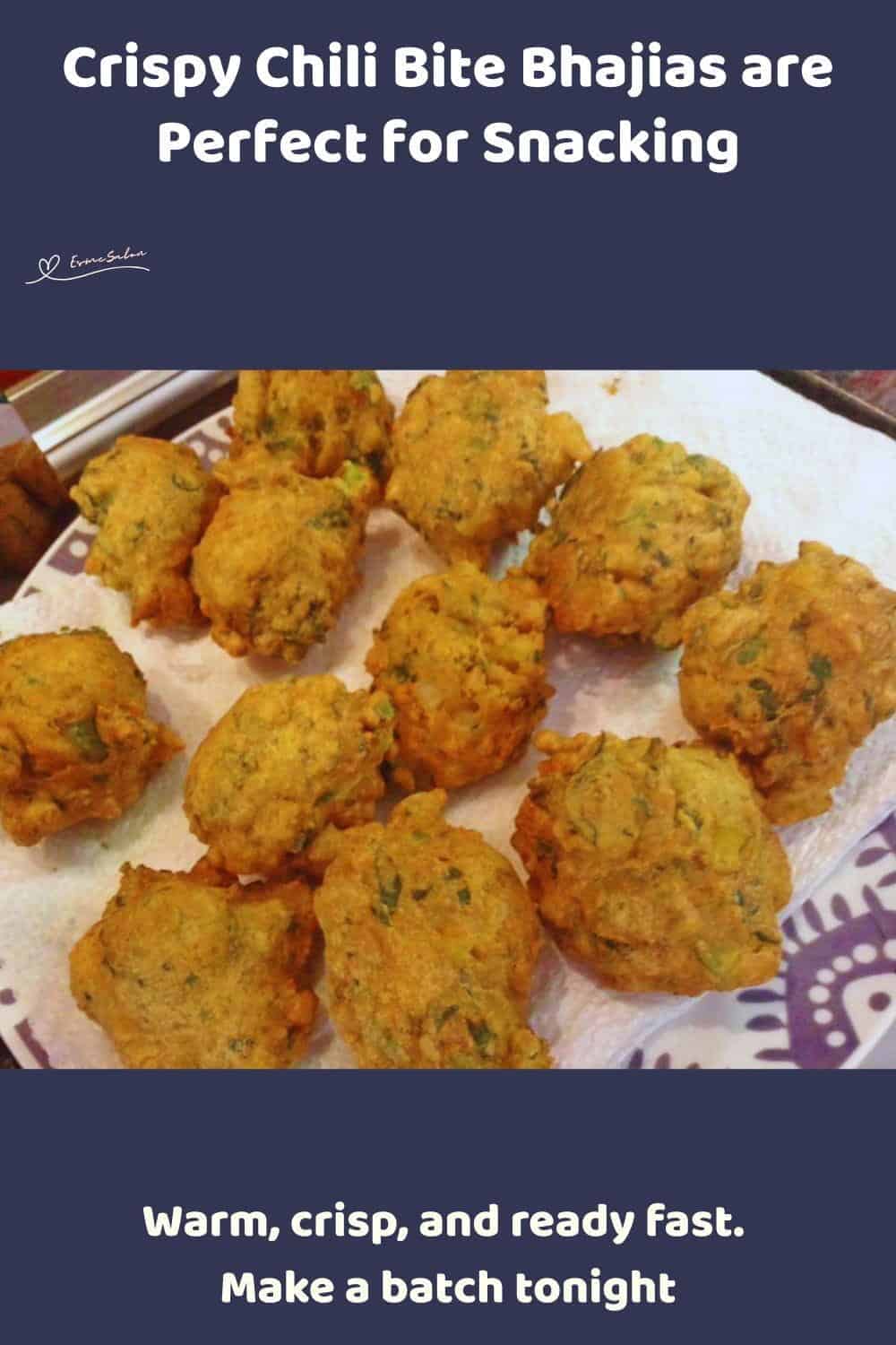 An image of a plate of Crispy Chili Bite Bhajias