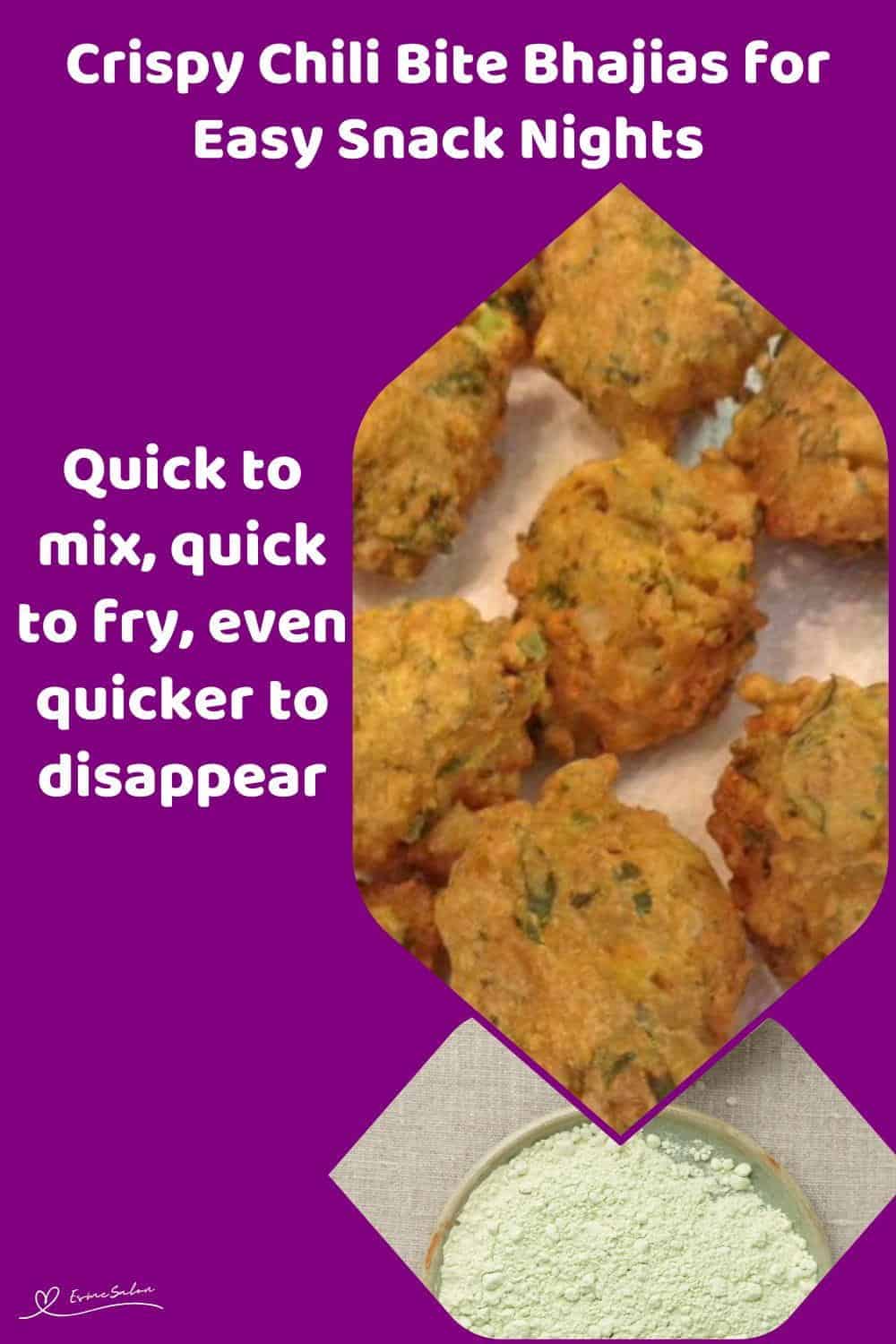 An image of a plate of Crispy Chili Bite Bhajias