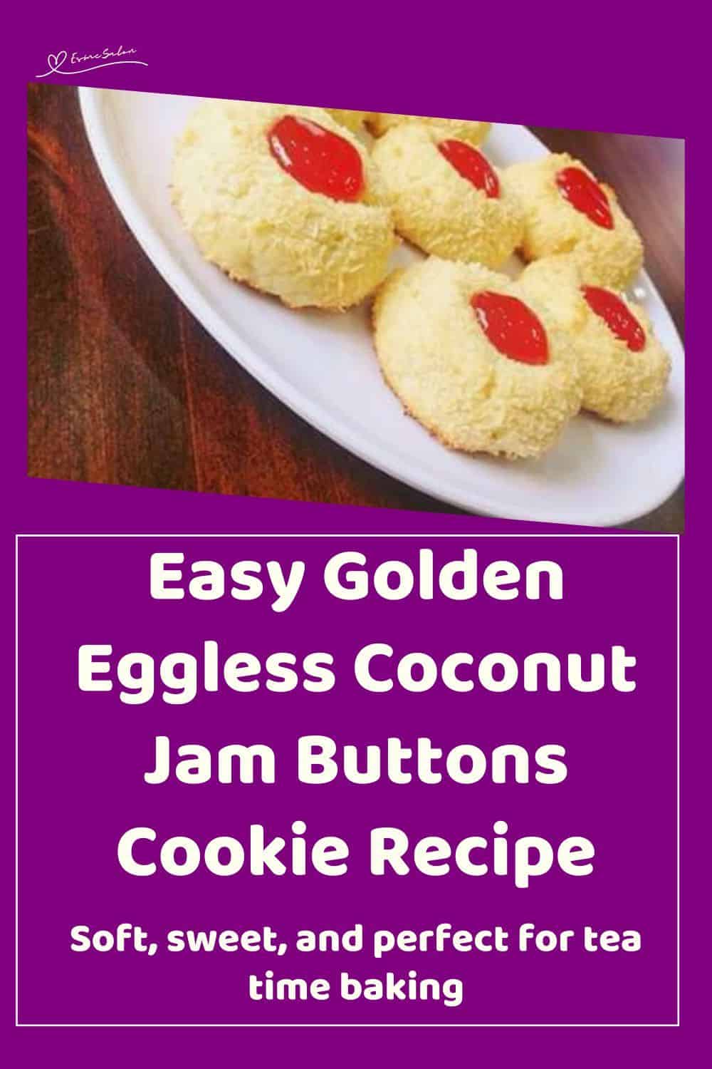 An image of Golden Eggless Coconut Jam Buttons