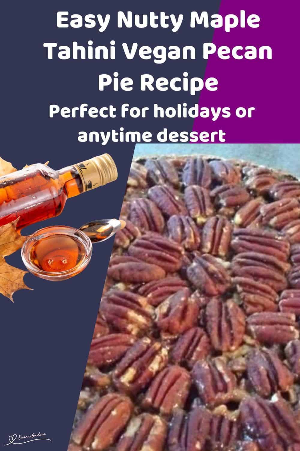 An image of a Maple Tahini Vegan Pecan Pie in a store-bought base