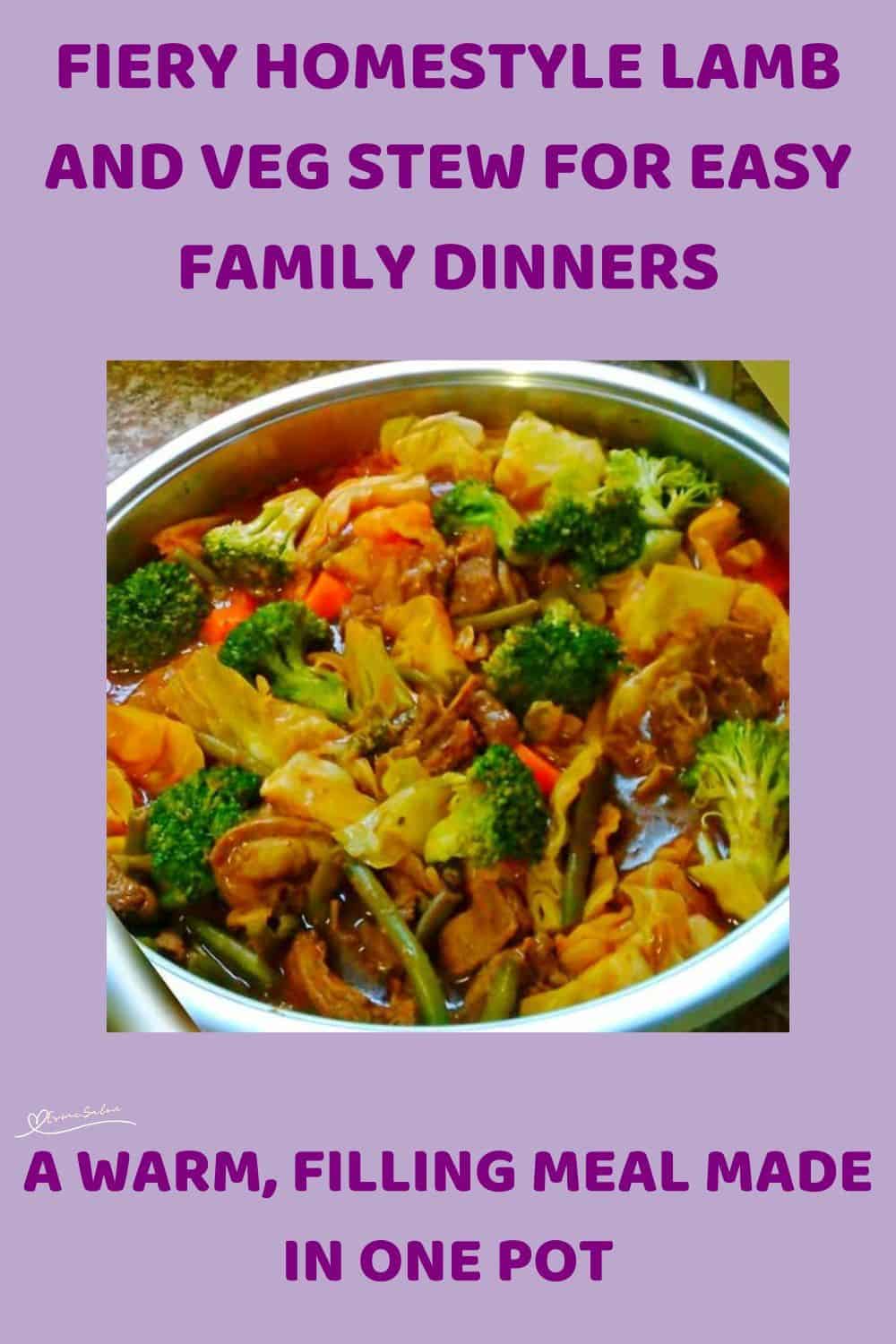 An image of a one-pot Fiery Homestyle Lamb and Veg Stew