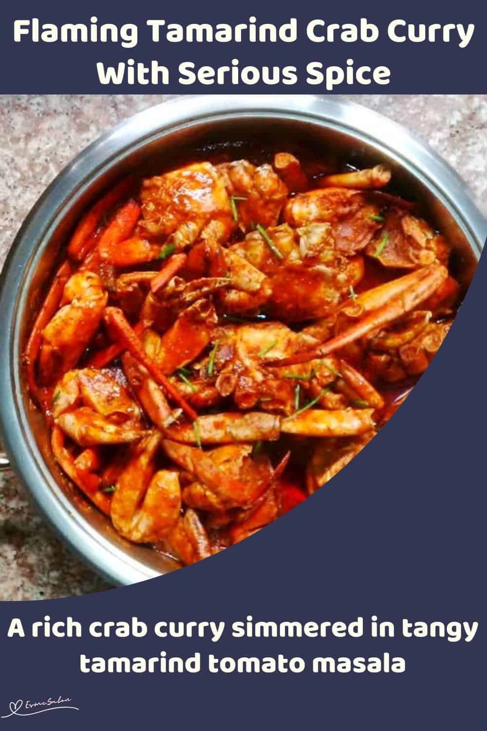 An image of a pot of Flaming Tamarind Crab Curry