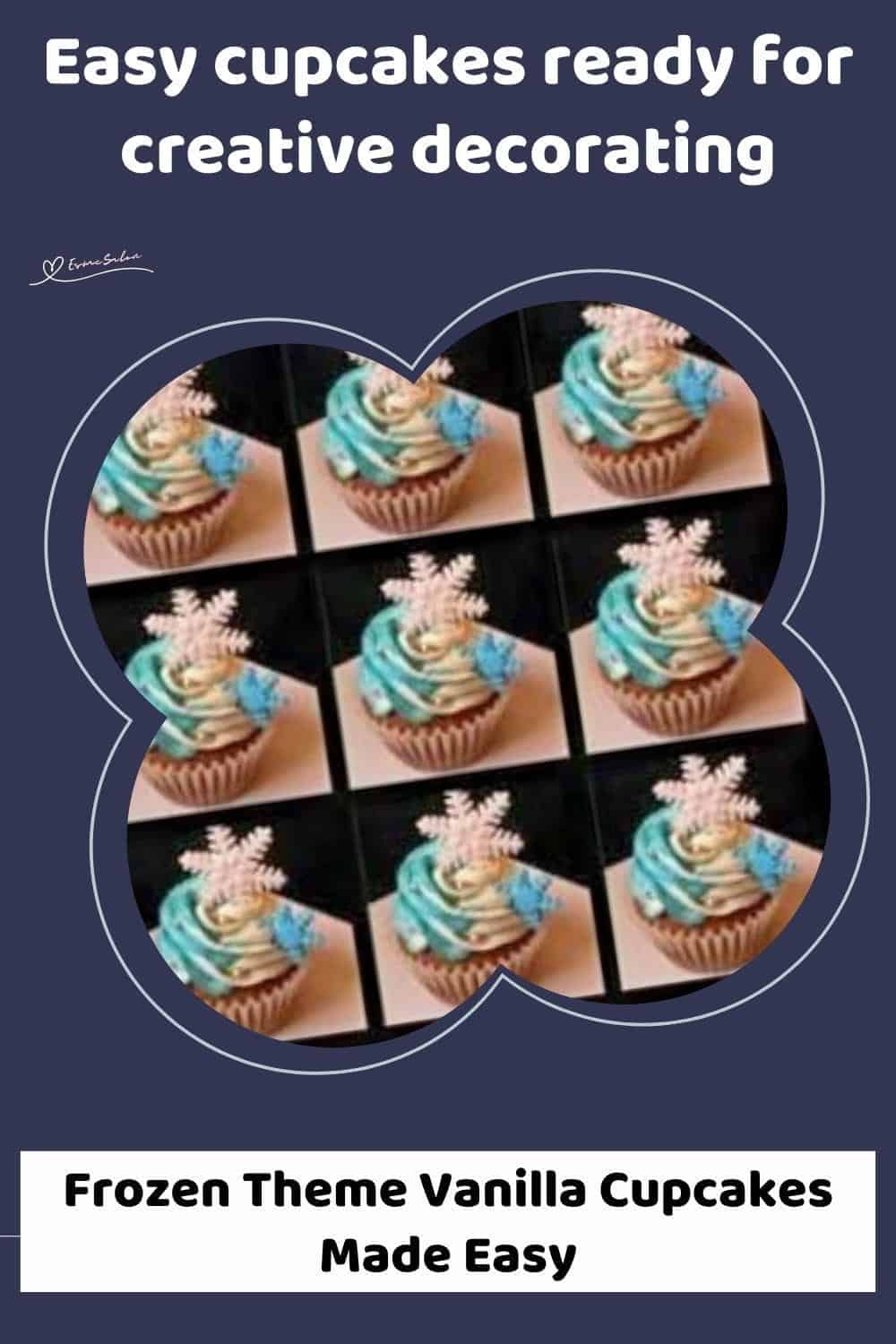 An image of a Frozen Theme Vanilla Cupcakes