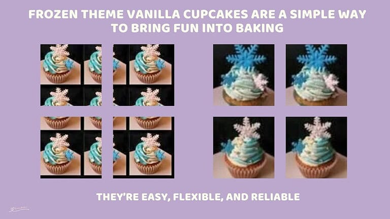 An image of a Frozen Theme Vanilla Cupcakes