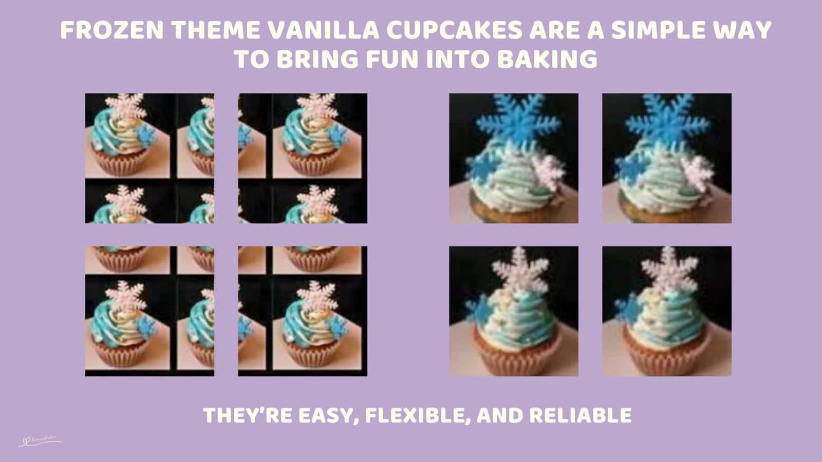 An image of a Frozen Theme Vanilla Cupcakes