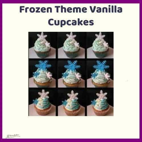 An image of a Frozen Theme Vanilla Cupcakes