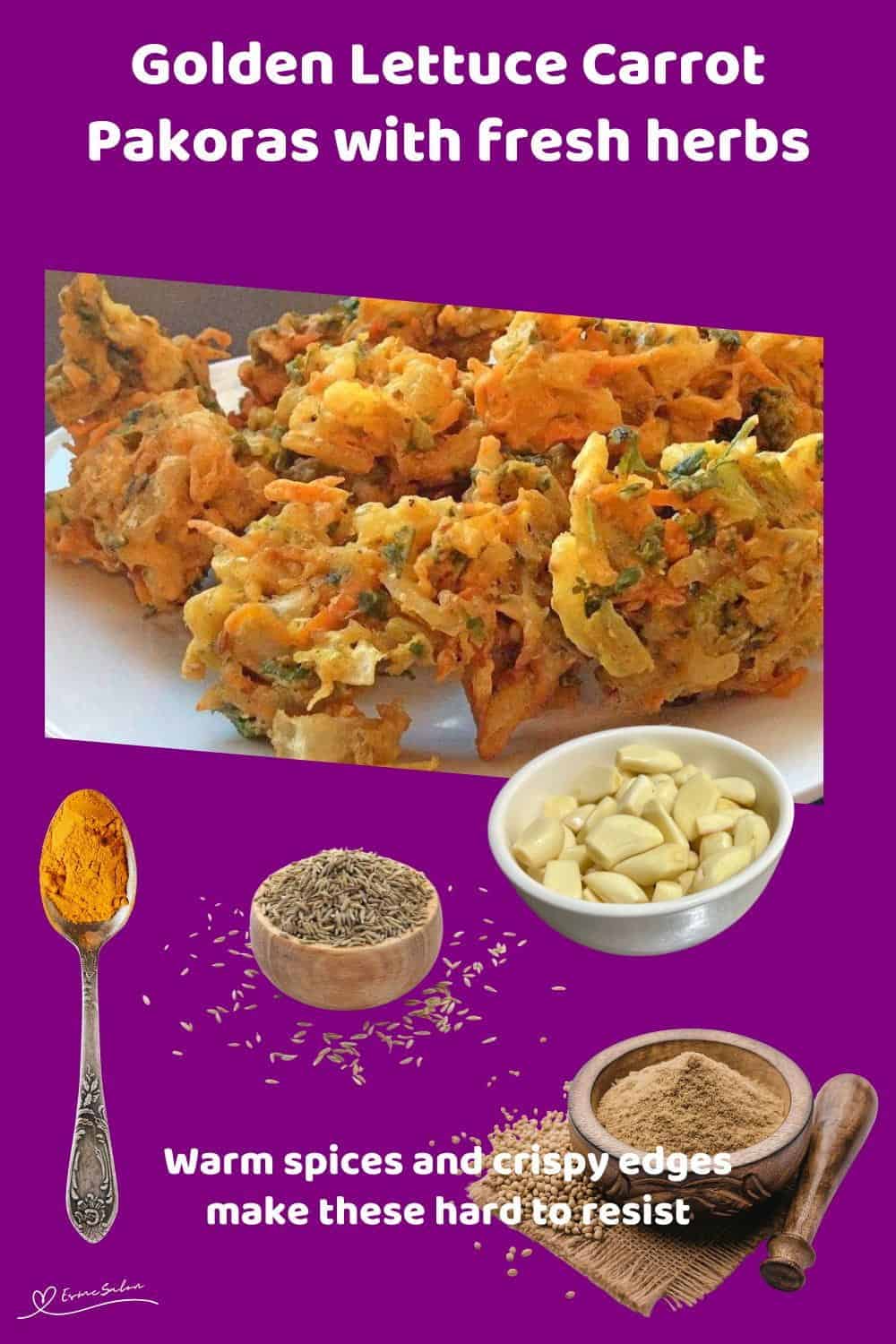 An image of Golden Lettuce Carrot Pakoras