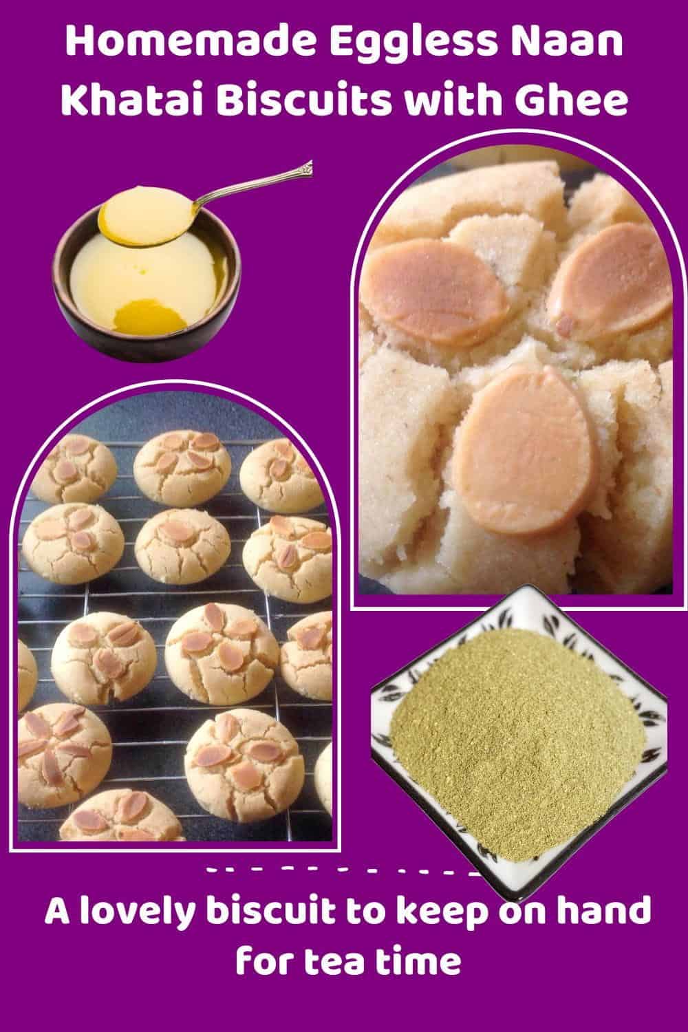 An image of Eggless Naan Khatai Biscuits with Whole Almonds as decoration