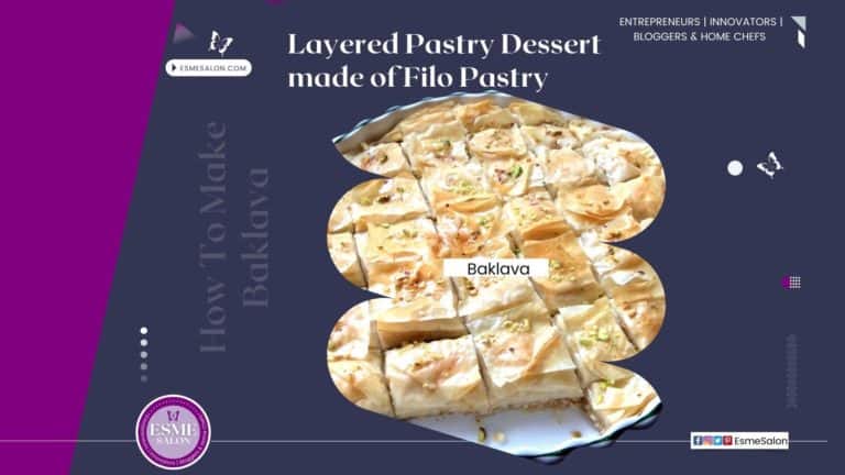 Baklava Philo pastry dessert with nuts strewn over the top