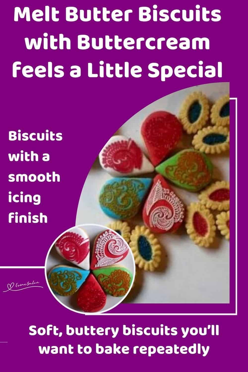 An image of fancy decorated Melt Butter Biscuits with Buttercream