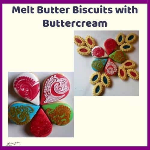 An image of fancy decorated Melt Butter Biscuits with Buttercream