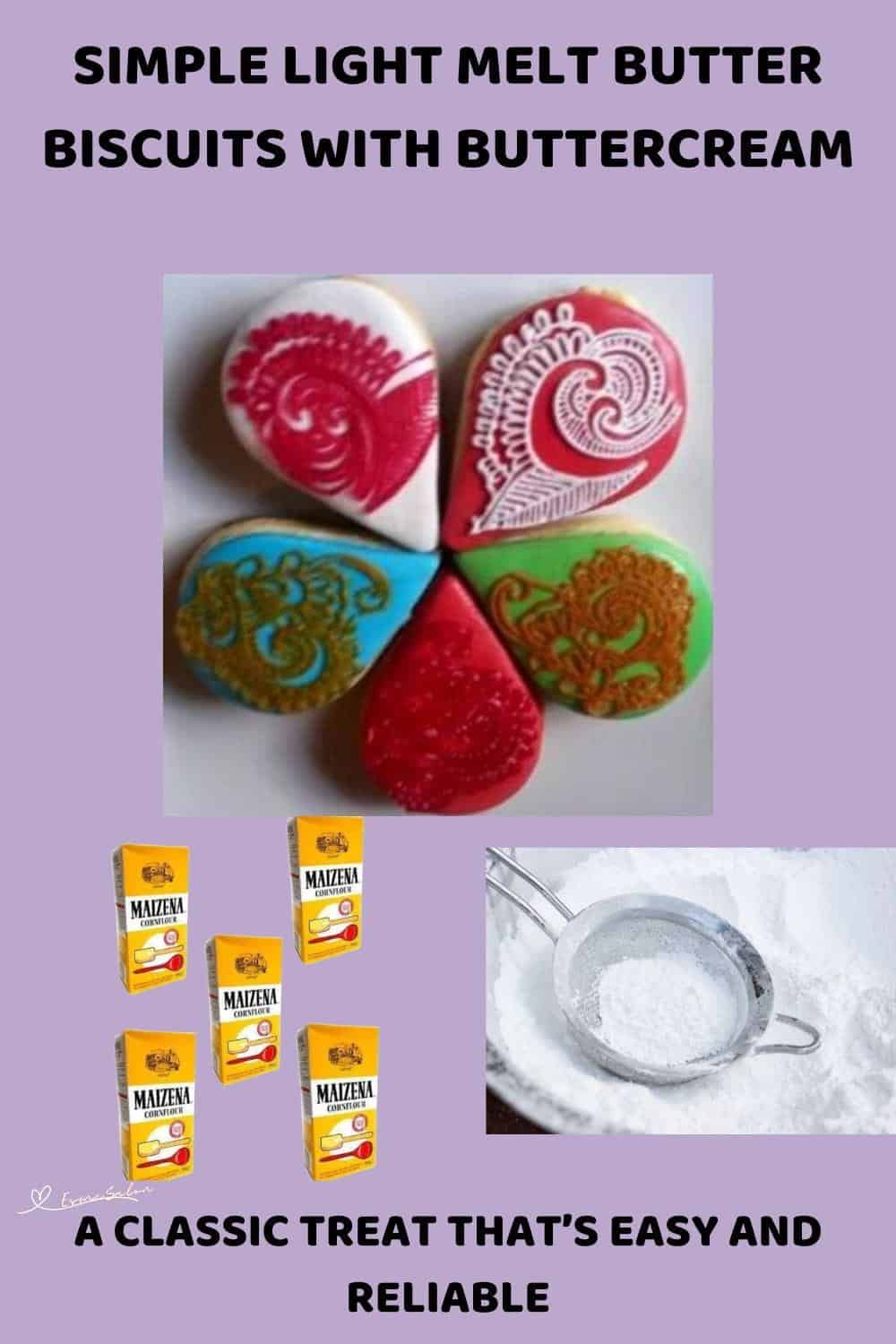 An image of fancy decorated Melt Butter Biscuits with Buttercream