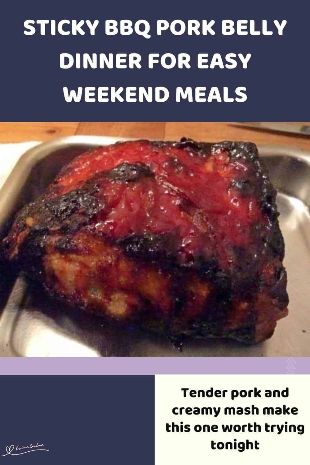 An image of a meal of Sticky BBQ Pork Belly Dinner