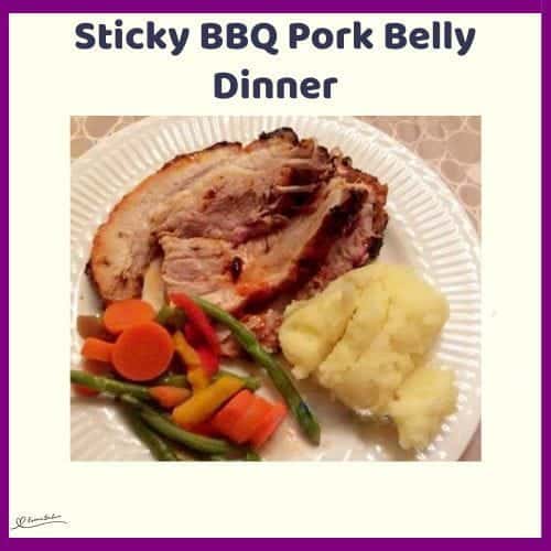 An image of a meal of Sticky BBQ Pork Belly Dinner