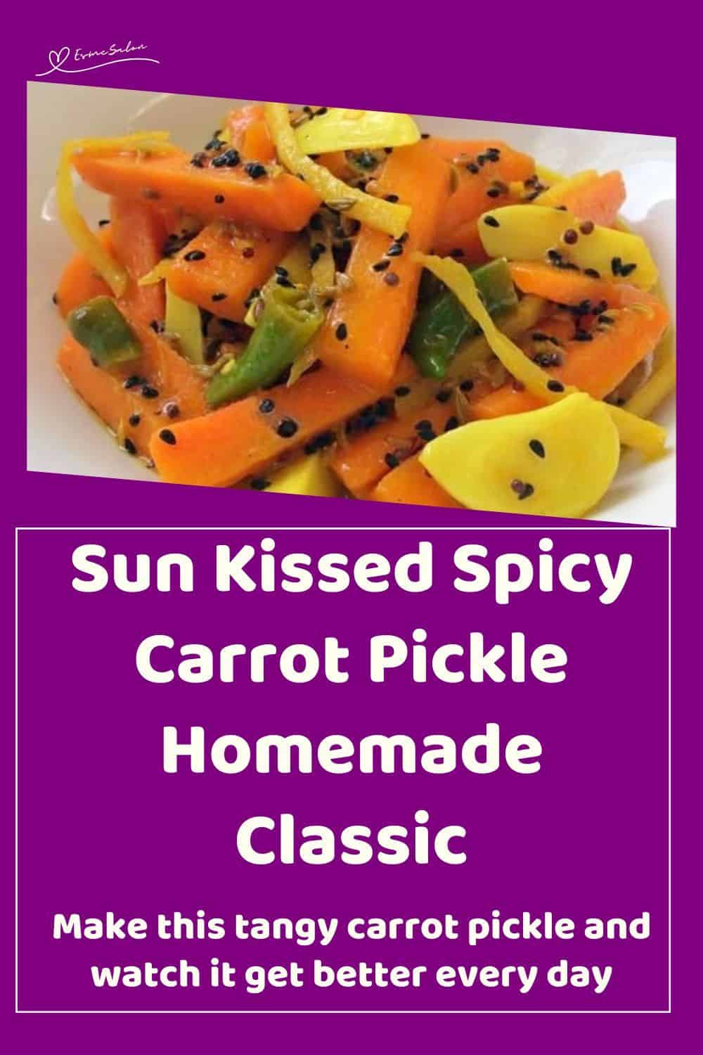 An image of Sun Kissed Spicy Carrot Pickle in a white bowl