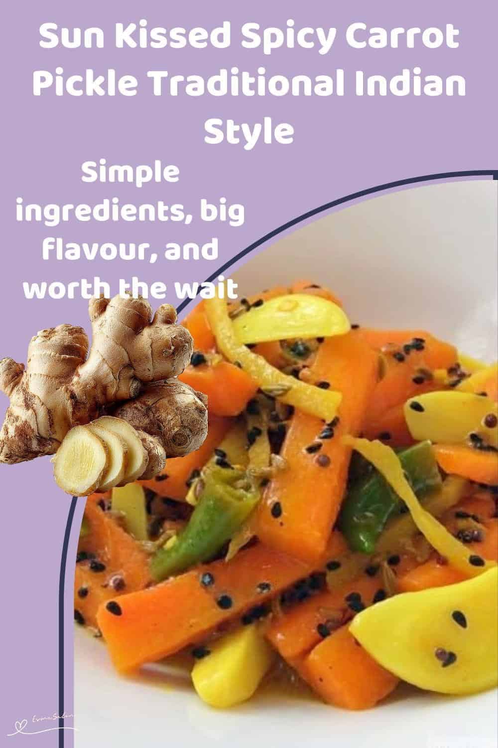 An image of Sun Kissed Spicy Carrot Pickle in a white bowl