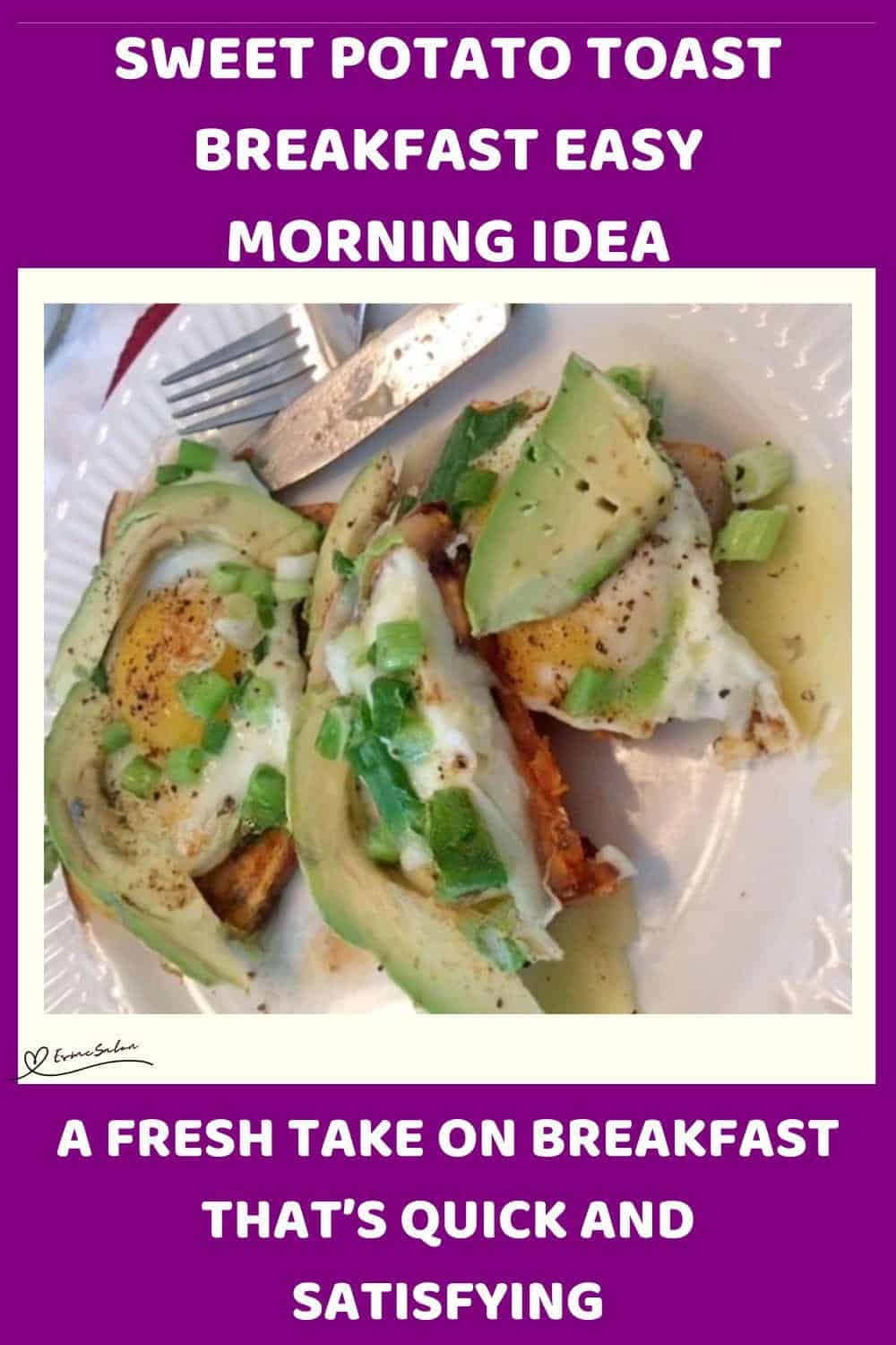 An image of a Sweet Potato Toast Breakfast with egg and avocado