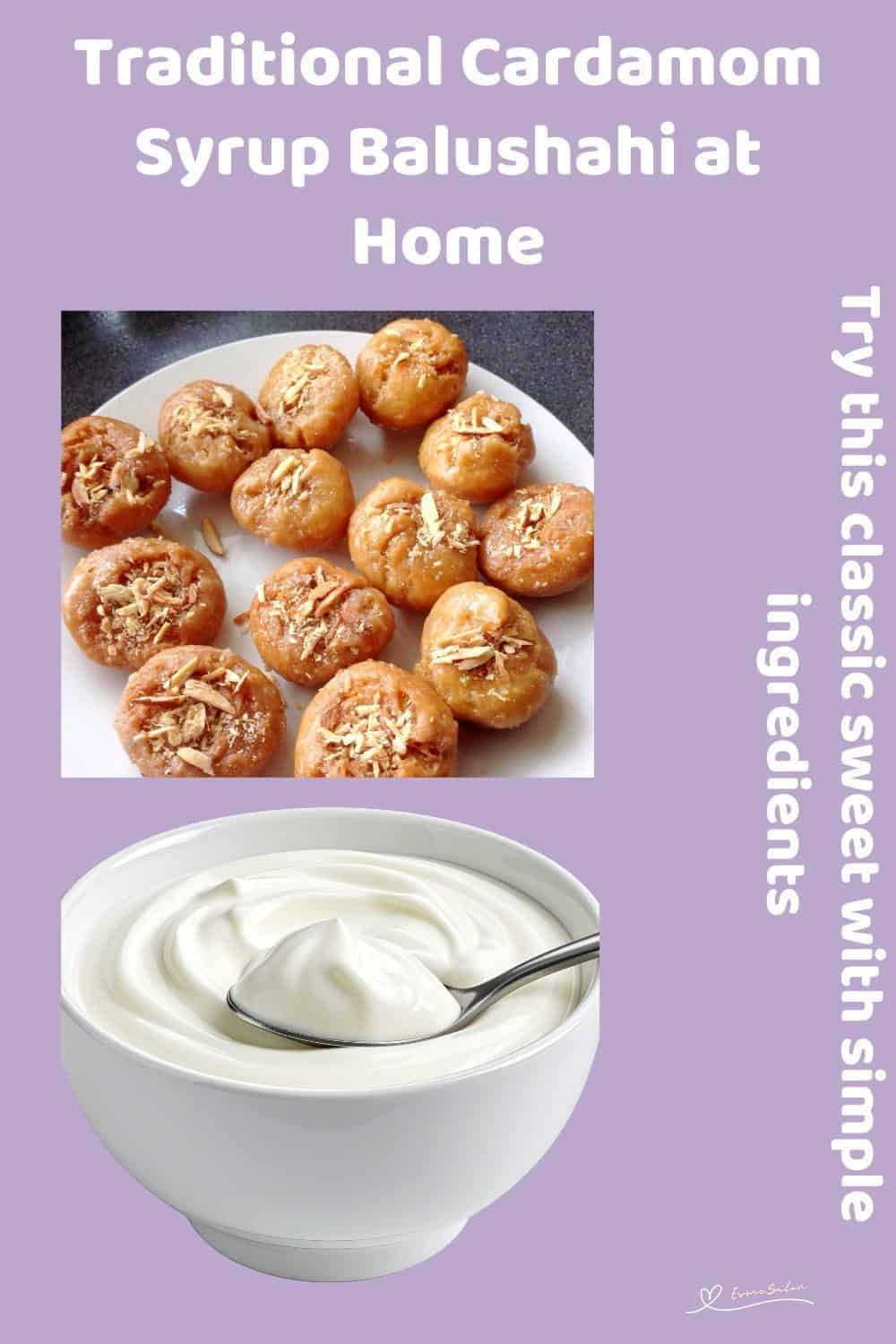 An image of an Indian sweet treat, Cardamom Syrup Balushahi