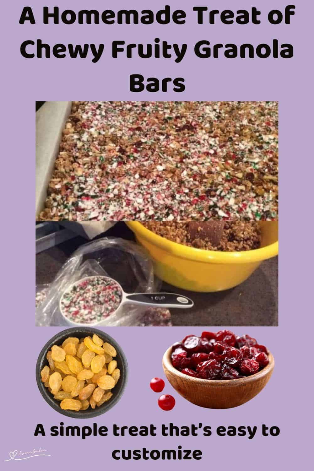 An image of Chewy Fruity Granola Bars and topped with Candy Cane in the making